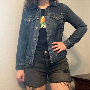 Lucky Brand Tomboy Trucker Jean Jacket Medium Dark Wash Denim Women's Size XS